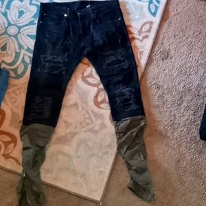 Custom Mens Black stacked skinny moto denim